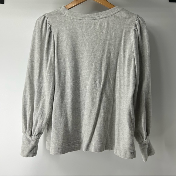 LOFT Light Gray Long Sleeve Blouse - Picture 2 of 4